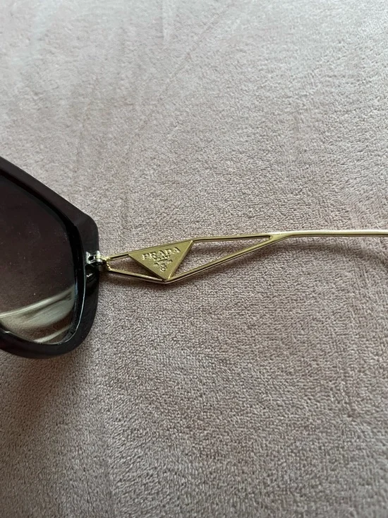 Prada Black and Gold Thick Frame Sunglasses - Picture 5 of 5